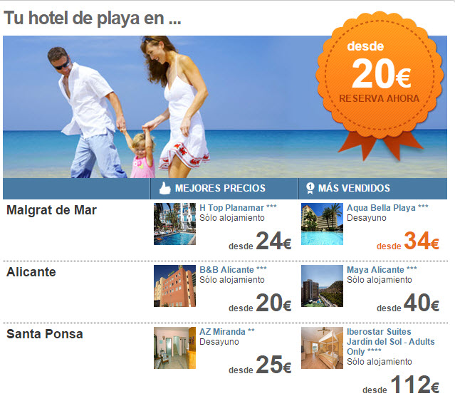 ofertas hoteles de playa baratos agosto 2015