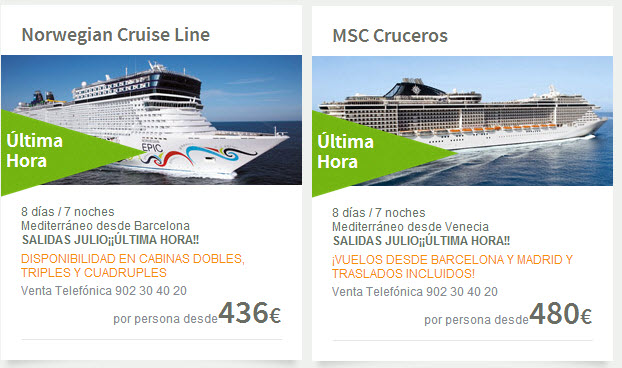 viajes el corte ingles cruceros