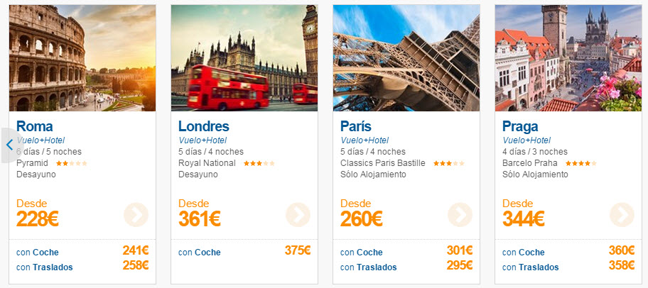 ofertas vuelo mas hotel octubre 2015