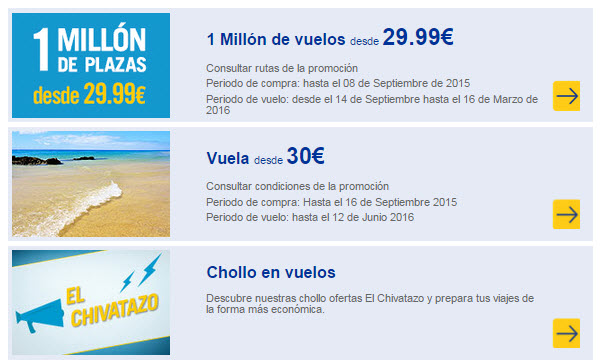 Puente del pilar 2015 vuelos low cost