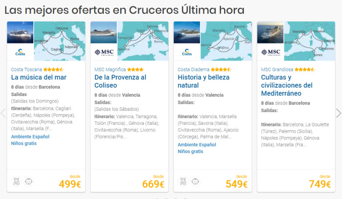 Ofertas de última hora en Cruceros