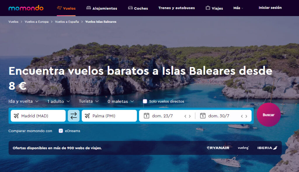 Vuelos baratos a las Baleares