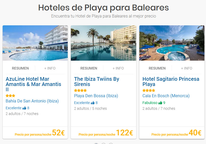 hoteles baratos a las Baleares